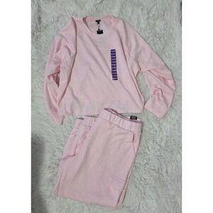 Express Women's Cargo Jogger Set Size XXL Pink Top And Bottom